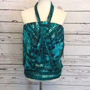 Miraclesuit 14 Tankini Top Blouson Halter Slimming